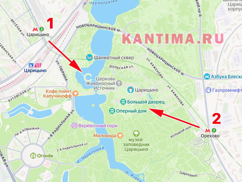 Царицыно как добраться на метро