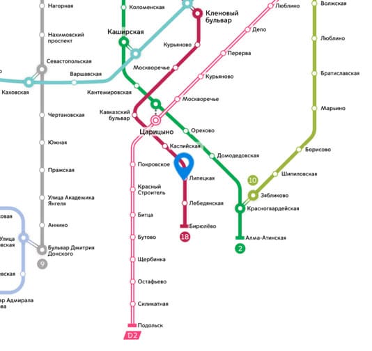 Метро Липецкая на карте метро Москвы Metro Lipetskaya na karte metro