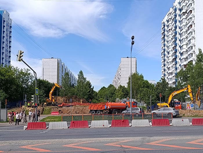 Дорога на Липецкой улице закрыта